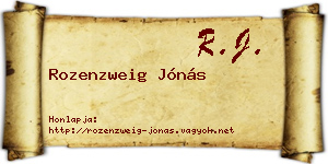 Rozenzweig Jónás névjegykártya